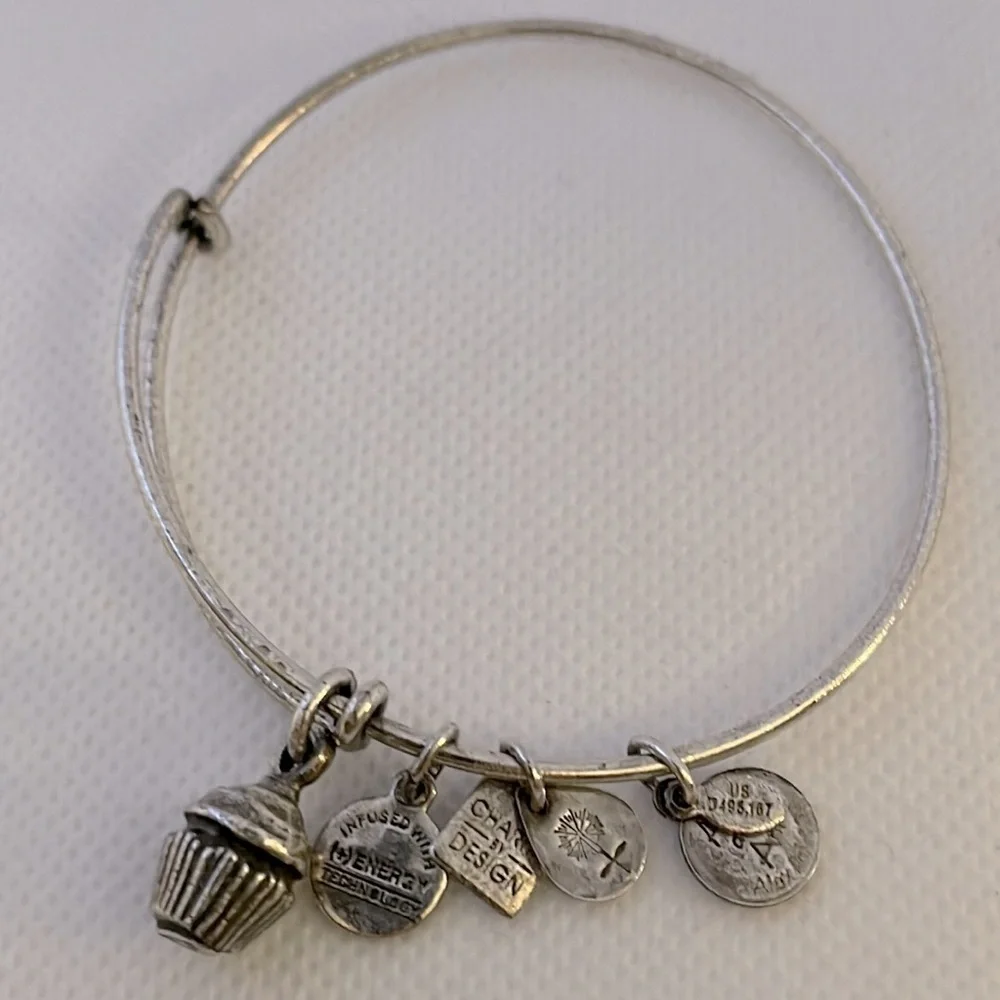 Brighton and Alex & Ani Silver Bangle Bracelets Cross, Cupcake, Friends Forever